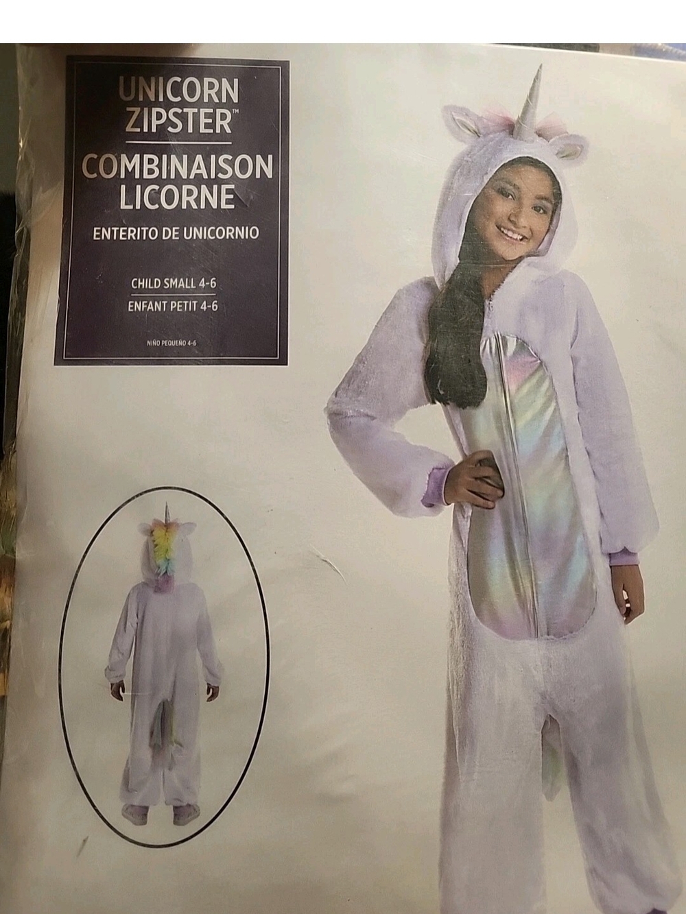 Unicorn Zipster Child Costume Size Small #4046
